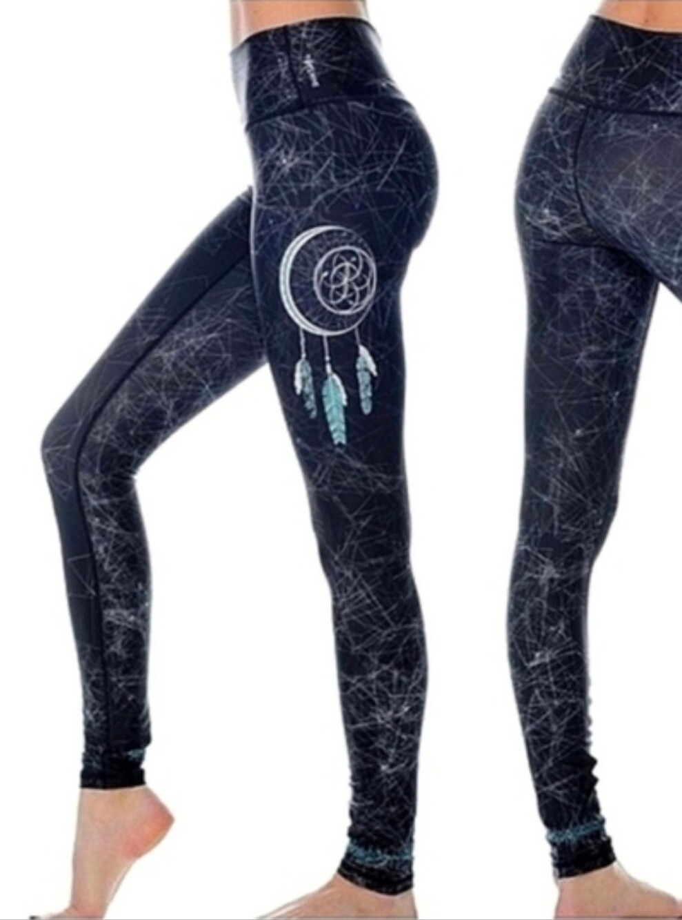 Totemmi Dreamcatcher Leggings Yoga Feather Black S